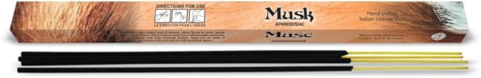 Flute Musk Scented Incense Sticks| 9" Inch Agarbatti Sticks with 40 Mins Burning time | Pleasant Vibrant Musk Fragrance for Relaxation and De-Stressing | 8 Sticks/Pack, 25 Packs/Box, 200 Sticks