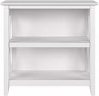 Bush Home Key West Small 2 Shelf Bookcase in Pure White Oak, Compact Home Organizer, Vertical Storage Solution, Bookshelf for Office or Living Room