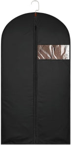55-Inch Garment Bags Covers,Hanging Clothes Bag, Suit Cover Bags with Clear Window for Hanging Closet Clothes Storage and Travel (Black-55Inch)