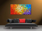Seekland Art Hand Painted Texture Oil Painting on Canvas Abstract Wall Art Deco Contemporary Artwork Framed Ready to Hang 40x20 inch