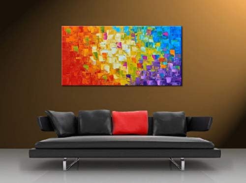 Seekland Art Hand Painted Texture Large Oil Painting on Canvas Modern Abstract Huge Wall Art for Living Room Decor Contemporary Artwork Framed Ready to Hang (Framed 60 * 30 inch)
