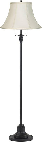360 Lighting Dyna 58" High Black and Creme 2-Light Floor Lamp