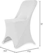 Set of 1/10/50Pcs Hotel Fitted Folding Dining Spandex Stretch Chair Covers - Wedding Reception Banquet Party Restaurant, 17 Colors! (10, White)