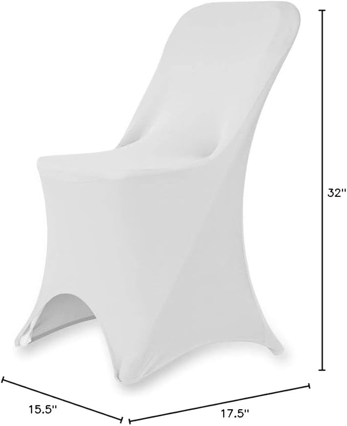 Set of 1/10/50Pcs Hotel Fitted Folding Dining Spandex Stretch Chair Covers - Wedding Reception Banquet Party Restaurant, 17 Colors! (10, White)