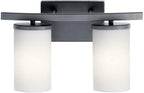 Kichler Crosby 15" 2 Light Vanity Light Satin Etched Cased Opal Olde Bronze®