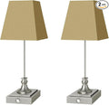 Rechargeable LED Table Lamps with Stepless Touch Control,Sliver Cordless Lamp for Living Room&Bedside&Patio&Shower,Small Desk Lamp(6000mAH Battery),2 Pack for Home Decor,Best Gifts for Family