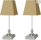 Rechargeable LED Table Lamps with Stepless Touch Control,Sliver Cordless Lamp for Living Room&Bedside&Patio&Shower,Small Desk Lamp(6000mAH Battery),2 Pack for Home Decor,Best Gifts for Family