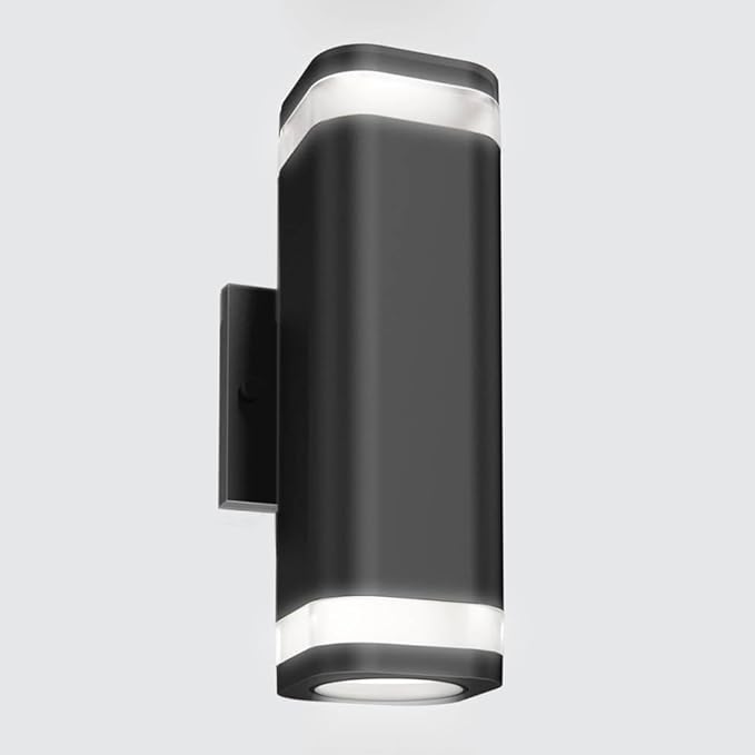 LED Outdoor Wall Sconce, Dusk to Dawn Outdoor Lighting Fixture, Modern Up Down Porch Lights ETL Listed, Aluminum Exterior Wall Lights for Garage Door,House,Patio 2 Pack