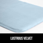 GORILLA GRIP Memory Foam Bath Rugs, Soft Absorbent Velvet Bathroom Mats, Durable Dots on Underside, Machine Washable Bathmat, Carpet Rug Room Decor for Shower Floor, 24x17 Mat, Light Blue