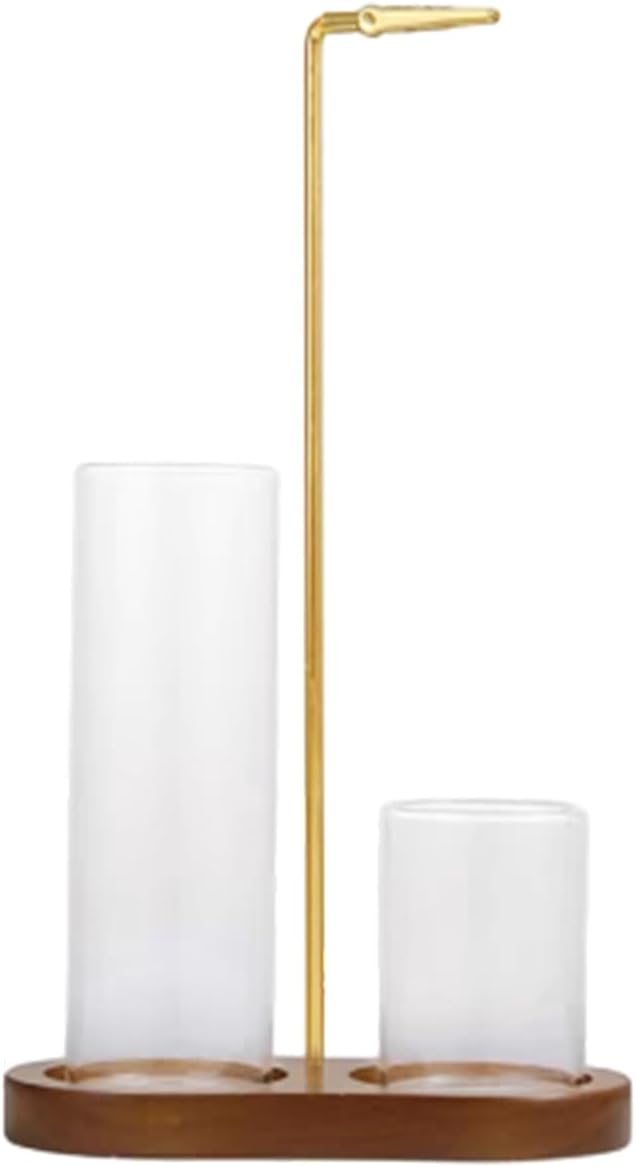 2 in 1 Incense & Candle Holder, 2 in 1 Incense Holder for Sticks with Glass Ash Catcher, Solid Wood Multifunctional Incense Burner, Home Incense Holder, Incense Stick Base (color1)