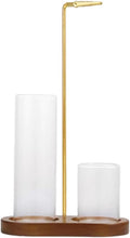 2 in 1 Incense & Candle Holder, 2 in 1 Incense Holder for Sticks with Glass Ash Catcher, Solid Wood Multifunctional Incense Burner, Home Incense Holder, Incense Stick Base (color1)