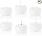 D'light Online Small 2 Inch Floating Candles Bulk Pack for Events, Mini Candles for Centerpieces, Weddings, Spa, Home Decor, Special Occasions and Holiday Decorations (Small - 2" - Set of 72, White)
