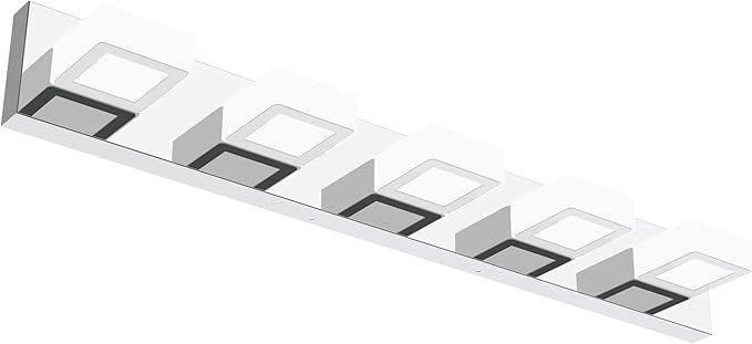 Ralbay LED Bathroom Vanity Lighting Fixtures 5 Lights Acrylic Rotable 360° Modern Bathroom Vanity Light Over Mirror