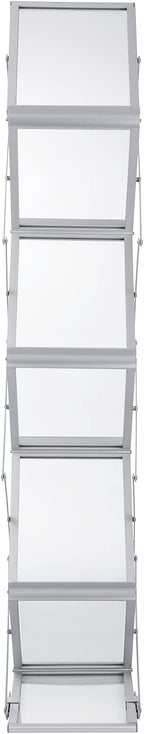 VEVOR Literature Rack, 6 Pockets, Pop up Aluminum Magazine Rack, Lightweight Catalog Holder Stand w/Carrying Bag for Living Room, Hotel, Trade Show, Exhibition, Office