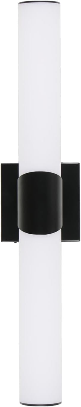 Modern Wall Sconce 22 Inch Black Bathroom Sconces Led Wall Lights with Acrylic Shade Hardwired Long Vanity Lighting Fixtures Over Mirror for Bedroom Living Room Hallway