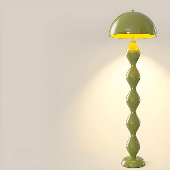 CraftThink Modern Floor Lamp, Modern Standing Corner Lamp with Iron Lampshade, Tall Lamp Mid Century Standing Lamp with Foot Switch for Bedroom Reading Living Room (Red, Bulb Not Included)