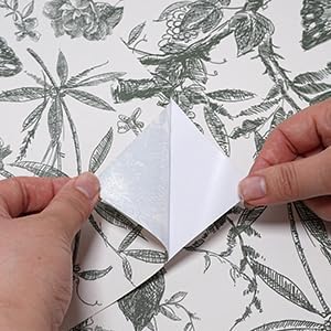 Drawers Liner Contact Paper for Dresser Peel and Stick Wallpaper Sketched Design 15.7x1000in Self Adhesive Removable Green Maroon Rose Floral Butterfly Vintage Cabinet Shelf Renter Friendly