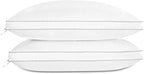 Globon Luxury Feather Down Pillow Standard Queen Size for Sleeping, Hotel Collection Fluffy Pillow, Low Soft Gusseted Bed Pillows, 18"X26", Pack of 2