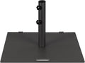 Giantex 50 lbs Umbrella Base - 24 inch Square Umbrella Stand with 2 Rollers, Heavy Duty Steel Umbrella Base Weight for 1.6''-1.9'' Poles, 2 Knobs, Patio Umbrella Holder for Garden Deck Poolside, Black