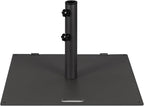 Giantex 50 lbs Umbrella Base - 24 inch Square Umbrella Stand with 2 Rollers, Heavy Duty Steel Umbrella Base Weight for 1.6''-1.9'' Poles, 2 Knobs, Patio Umbrella Holder for Garden Deck Poolside, Black