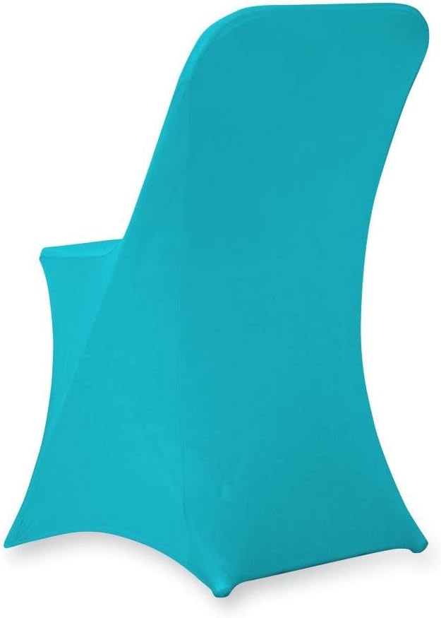 Set of 1/10/50Pcs Hotel Fitted Folding Dining Spandex Stretch Chair Covers - Wedding Reception Banquet Party Restaurant, 17 Colors! (10, Turquoise)