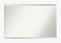 Amanti Art White Wall Mirror 29x41 Basic White Rectangle Bathroom Mirror for Wall Decor Living Room, Large Casual Wood Frame, Hangs Horizonally and Vertically, Bathroom Decor, Beveled Edge