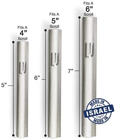 A&S Mezuzot Mezuza Aluminum Waterproof Case Peel & Stick Easy Installation Home Blessing (Silver, 5inch)