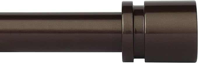 Curtain Rods for Windows 16 to 88 Inches Adjustable Length 1 Inch Diameter Window Curtain Rod with Aluminium End Cap, Antique Bronze