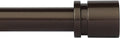 Curtain Rods for Windows 16 to 240 Inches Adjustable Length 1 Inch Diameter Window Curtain Rod with Aluminium End Cap, Antique Bronze