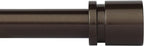 Curtain Rods for Windows 16 to 240 Inches Adjustable Length 1 Inch Diameter Window Curtain Rod with Aluminium End Cap, Antique Bronze