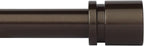 Curtain Rods for Windows 16 to 200 Inches Adjustable Length 1 Inch Diameter Window Curtain Rod with Aluminium End Cap, Antique Bronze