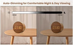 Wooden Alarm Clock Led Aesthetic Modern Alarm Digital Led Light for Desk with Large Display Elegant Aesthetic Gift (Beige)