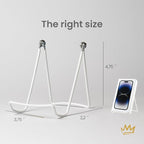 KINGDOM SOLUTIONS MADE IN USA 4-Pack Adjustable White Metal Easels - Book Stand - Sturdy Plate Stand for Art, Pictures, Books, Frames - Unique on the Market