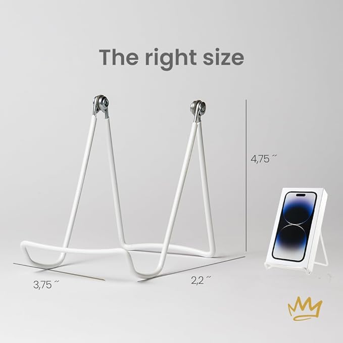 KINGDOM SOLUTIONS MADE IN USA 4-Pack Adjustable White Metal Easels - Book Stand - Sturdy Plate Stand for Art, Pictures, Books, Frames - Unique on the Market