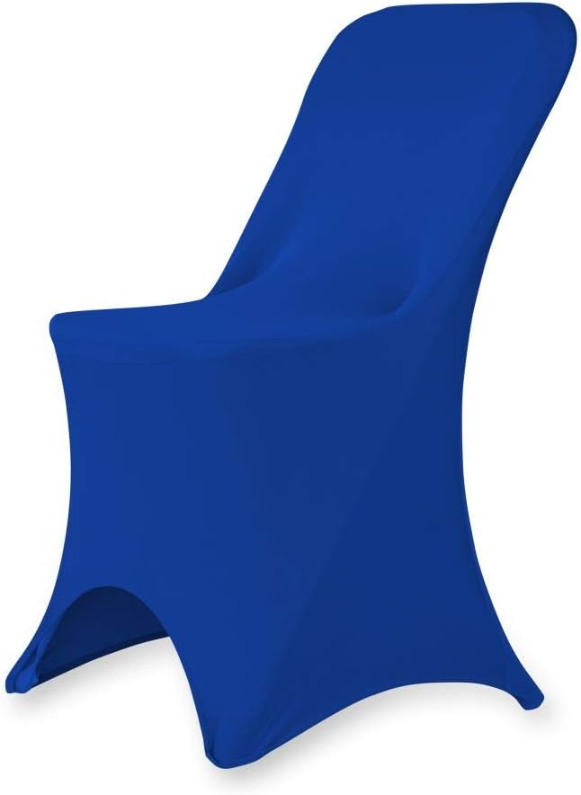 Set of 1/10/50Pcs Hotel Fitted Folding Dining Spandex Stretch Chair Covers - Wedding Reception Banquet Party Restaurant, 17 Colors! (10, Royal Blue)