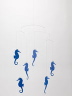 Flensted Mobiles Sea Horse Blue Hanging Mobile - 22 Inches - High Quality Cardboard
