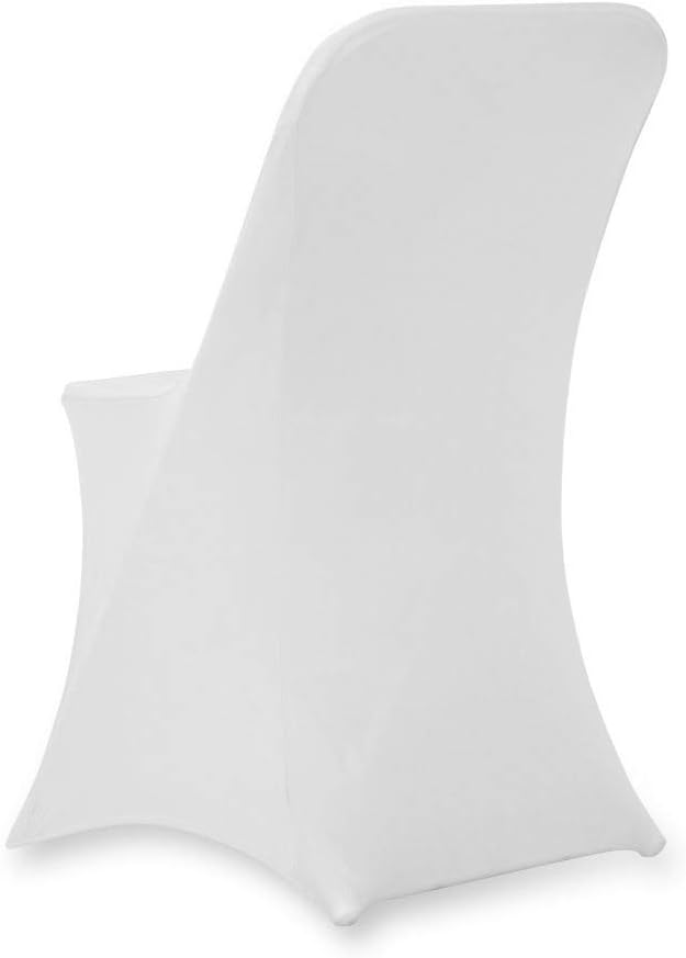 Set of 1/10/50Pcs Hotel Fitted Folding Dining Spandex Stretch Chair Covers - Wedding Reception Banquet Party Restaurant, 17 Colors! (10, White)