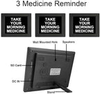 Digital Day Calendar Clock 5 Alarm Clock & 3 Medicine Reminders Extra Large 8 Inch Non-Abbreviated Day Date Month Dementia Senior Clocks for Eldarly Memory Loss Vision Impaired Clock