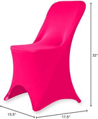 Set of 1/10/50Pcs Hotel Fitted Folding Dining Spandex Stretch Chair Covers - Wedding Reception Banquet Party Restaurant, 17 Colors! (10, Fuchsia)