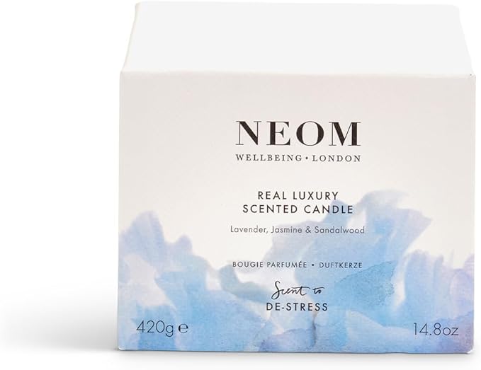 NEOM - Candle, 3 Wick | Lavender, Jasmine & Sandalwood | Scented Candles for Home | Luxury Aromatherapy Candles | Essential Oil Candles | Tranquil & Relax | Signature De-Stress Scent