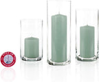 yummi Set of 12 Slim Pillars and Cylinder Vases - Sage