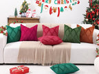decorUhome Spring Euro Sham Throw Pillow Covers 26x26 Inch Set of 2, Soft Plush Faux Fur Wool Green Couch Pillow Covers, Decorative Neutral Pillow Cases for Bed Sofa Living Room Home Decor