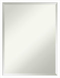 Amanti Art White Wall Mirror 25x19 Svelte White Rectangle Bathroom Mirror for Wall Decor Living Room, Medium Modern Wood Frame, Hangs Horizonally and Vertically, Bathroom Decor, Beveled Edge