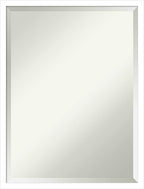 Amanti Art White Wall Mirror 25x19 Svelte White Rectangle Bathroom Mirror for Wall Decor Living Room, Medium Modern Wood Frame, Hangs Horizonally and Vertically, Bathroom Decor, Beveled Edge