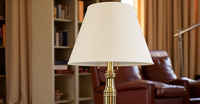 Aspen Creative 32009A Transitional Empire Shape Spider Construction Lamp Shade, Cream, 7" Top x 13" Bottom x 9-1/2" Slant Height