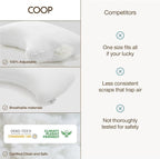 Coop Home Goods Essence Crescent Down Alternative Pillow Set of 2, Queen Size, Adjustable, Plush & Breathable Pillow, Luxury Hotel Pillow for Side and Back Sleepers, Oeko-TEX Standard 100