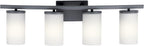 Kichler 45498BK Crosby Vanity, 4-Light 400 Total Watts, Black