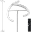 White Floor Lamp, Modern Stepless Dimmable Standing Lamp 3000-6000K, 20W LED Rotatable Reading Tall Lamp, Touch & Remote Control Uplighter Floor Lamps for Living Room Bedroom Office