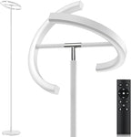 White Floor Lamp, Modern Stepless Dimmable Standing Lamp 3000-6000K, 20W LED Rotatable Reading Tall Lamp, Touch & Remote Control Uplighter Floor Lamps for Living Room Bedroom Office
