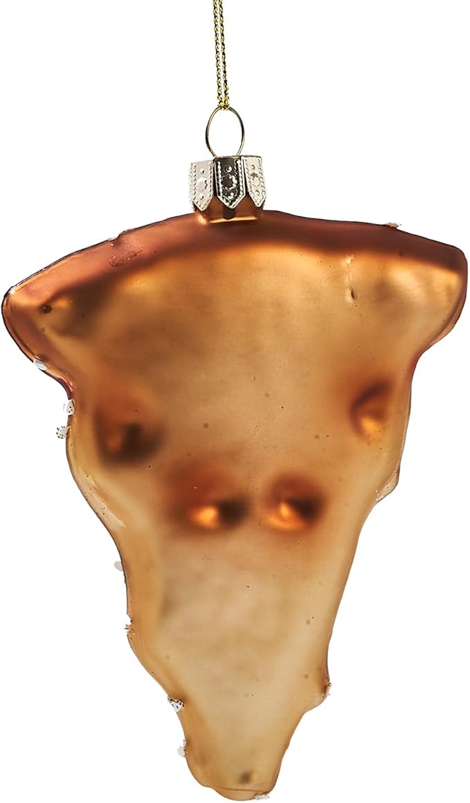Funny Hanging Christmas Ornaments 2025 - Pizza Glass Blown Tree Decorations, 3D Food Premium Decorative Waterproof Holiday Decor for Xmas Home Outdoor Window Centerpiece Gifts